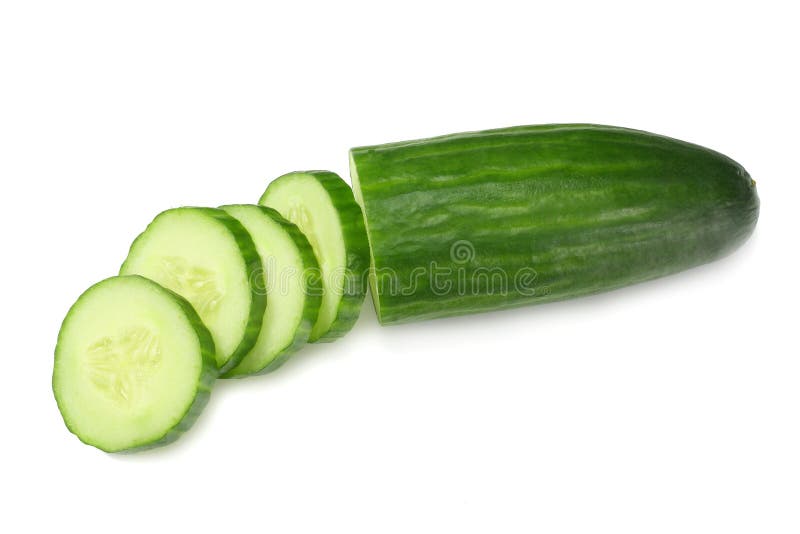 Fresh Mini Cucumbers Flatlay Isolated White Backgroun Stock Photo