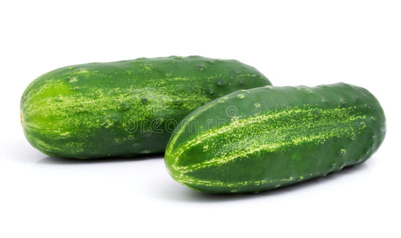 Fresh cucumbers isolated on white