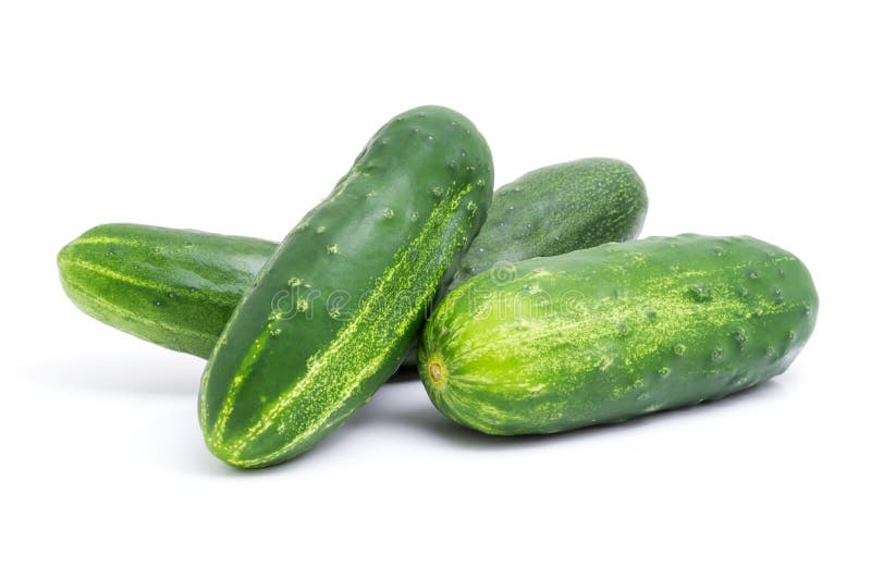 Fresh cucumbers isolated on white