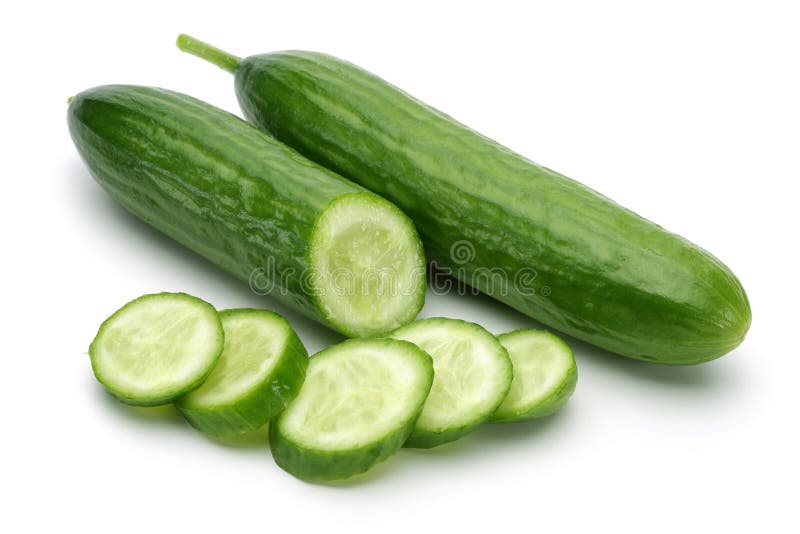 Fresh cucumbers on white background