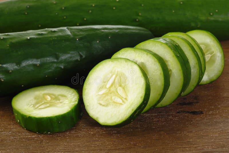 Fresh cucumbers stock image