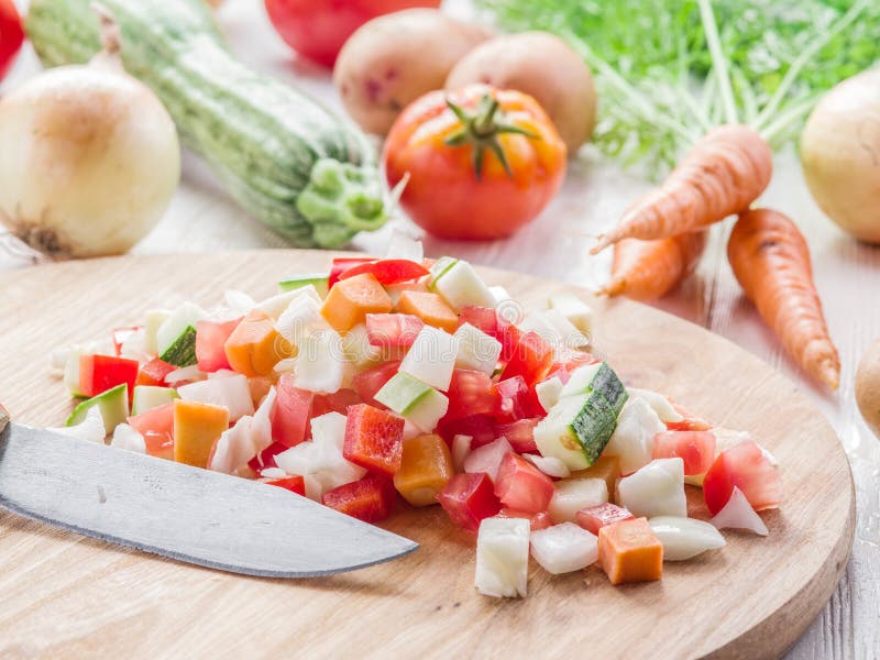 Fresh cut vegetables. stock photo. Image of food, potato 60592340