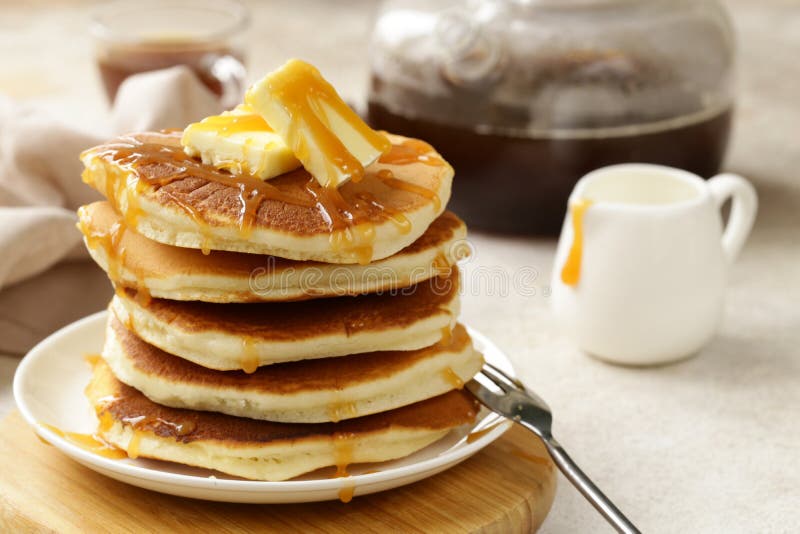 Fresh delicious pancakes stock photos