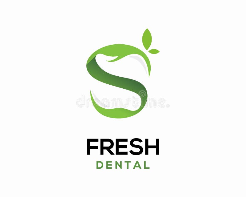 Fresh Dental logo design vector, letter s logo template, Dental logo design template