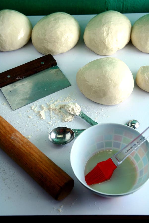 Fresh Dough, Flour and Bakers Tools Stock Image Image of bakery