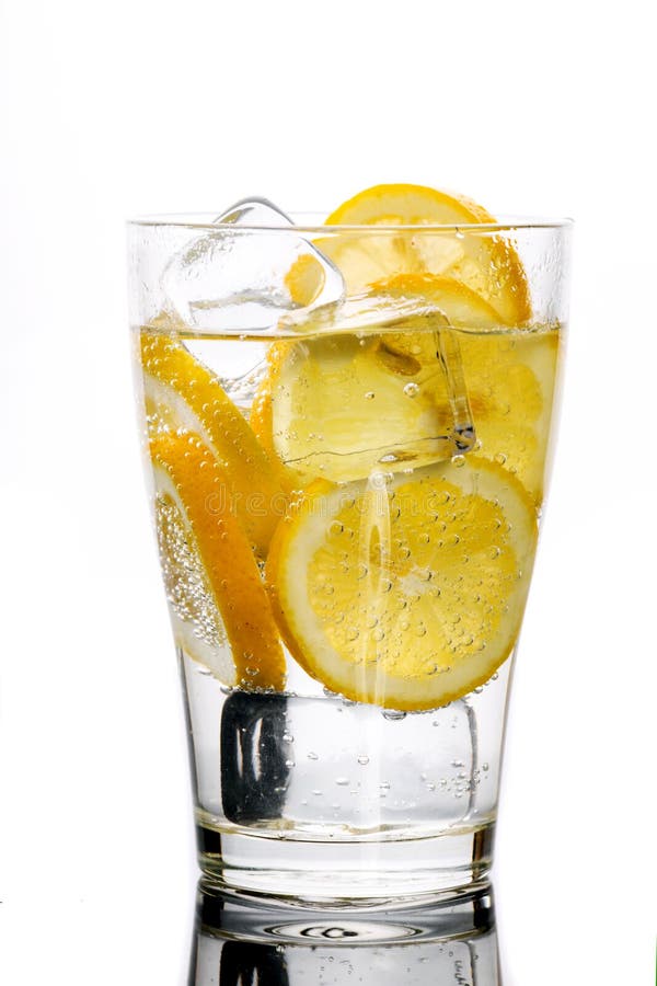 Fresh drink with lemon royalty free stock photo