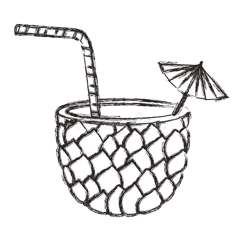 Fresh Drink Pineapple Cocktail Stock Vector Illustration of summer