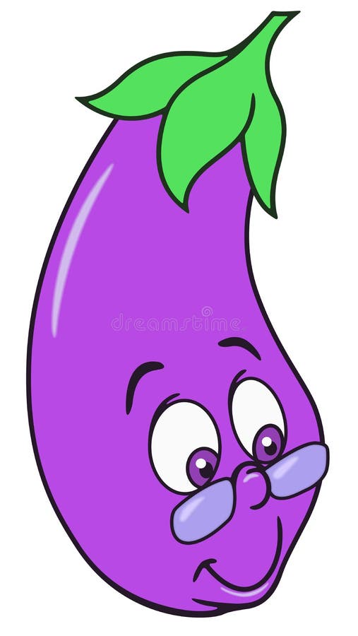 Cartoon Eggplant Giving Thumbs Up Stock Illustration Illustration of