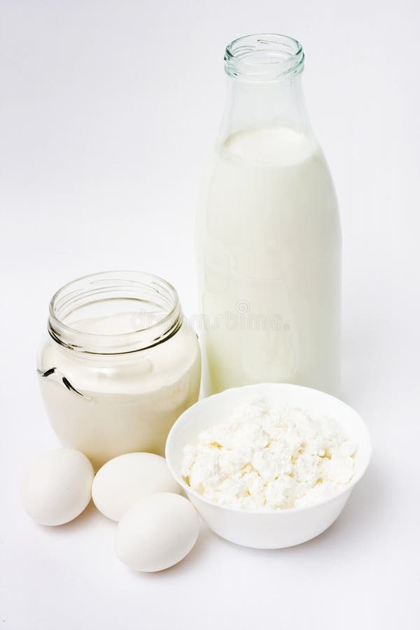 Fresh Eggs and Dairy Products Stock Image Image of curd, glass 4062381