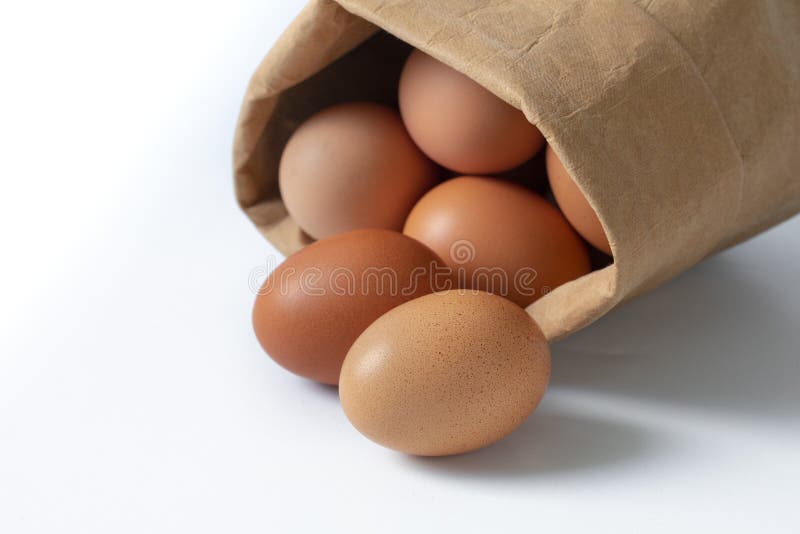 Fresh, Eggs, Kraft Paper Bag Stock Photo Image of isolated, eggs