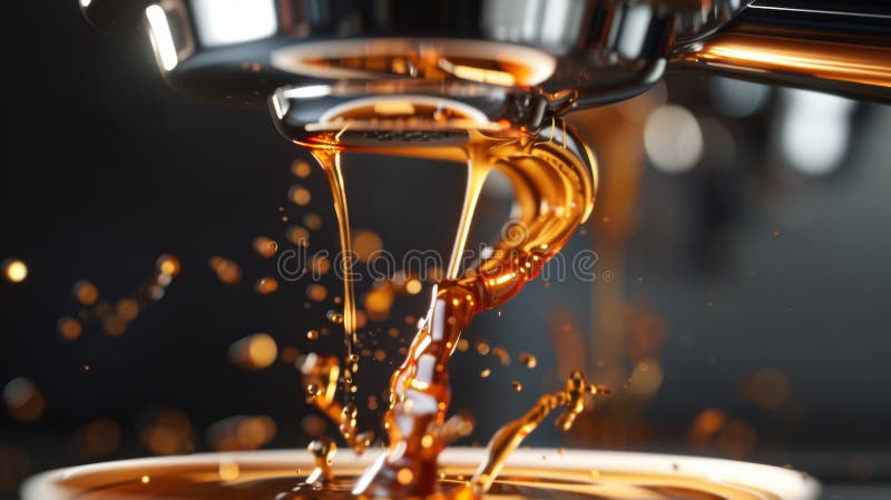 Fresh Espresso turnare din MachineAI generate imagine royalty free stock image