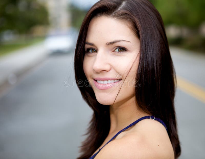 Fresh Faced Girl With Green Background