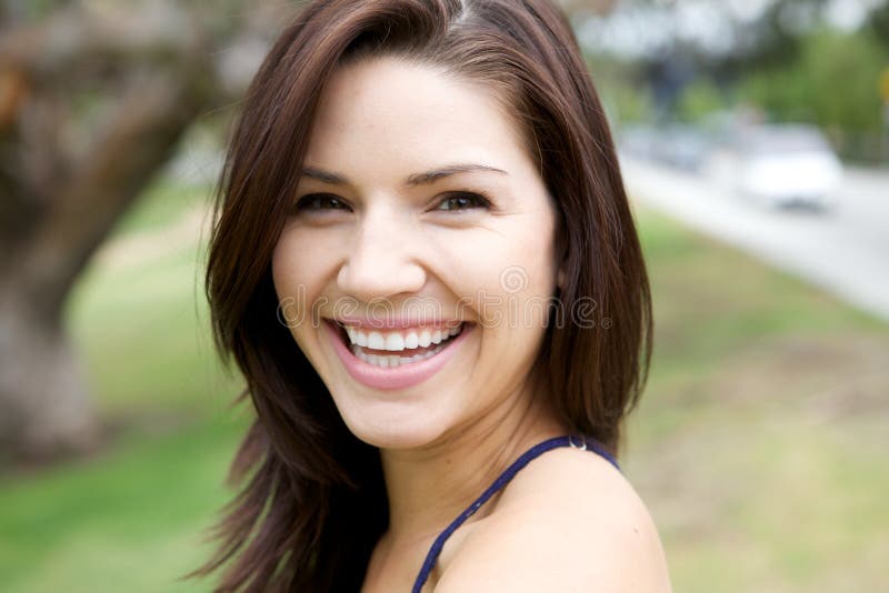 Fresh Faced Girl With Green Background