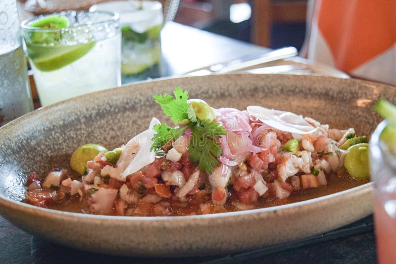 Fresh Fish Ceviche with Cocktails Stock Photo Image of dish, quintana