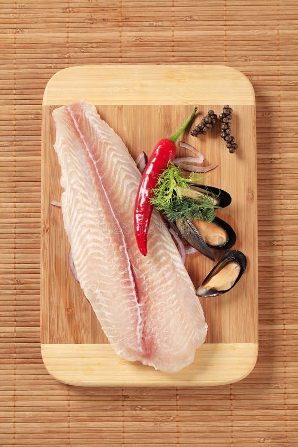 Fresh Fish Fillet and Mussels Stock Image Image of closeup, healthy