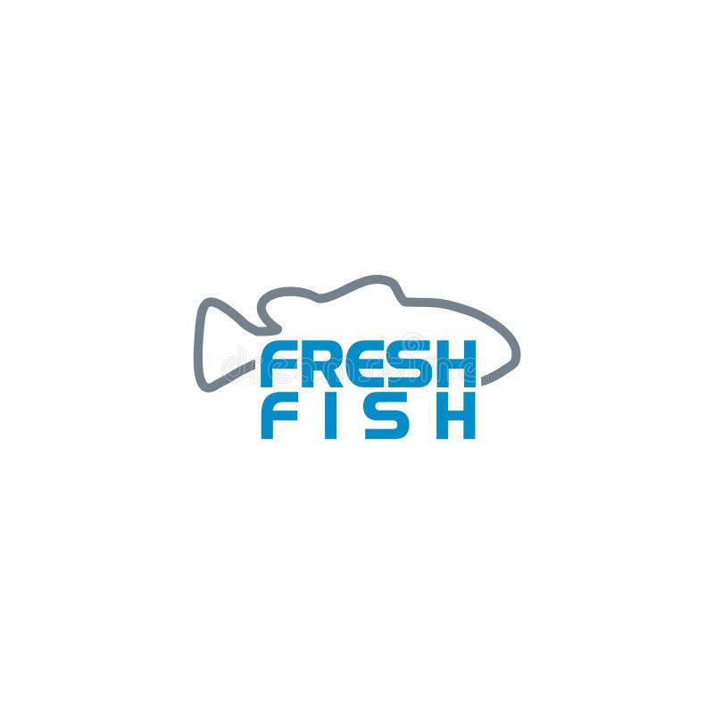 Fresh Fish Logo. Abstract Fish Icon Isolated on White Background Stock