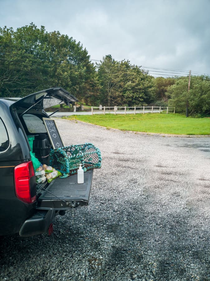 Fresh Fish Open Car Boot Sale Concept In Ireland Stock Photo Image of