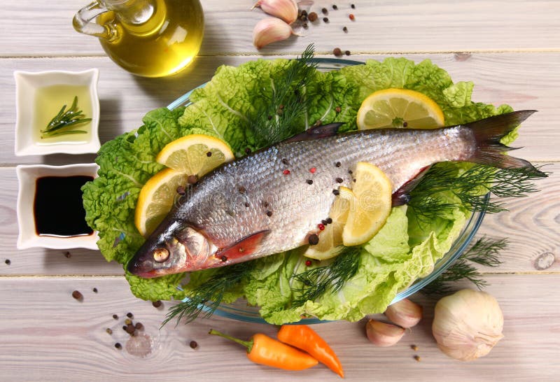 Fresh fish stock photo. Image of bream, cooking, seafood 68973504
