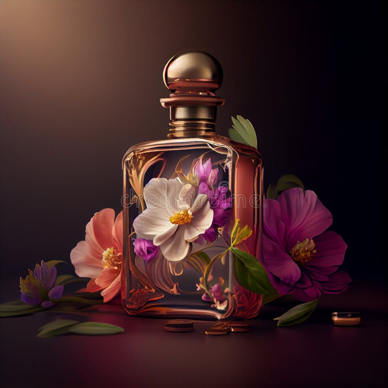 Fresh Floral Bouquet in Elegant Glass Vase ,generative AI Stock Illustration Illustration of