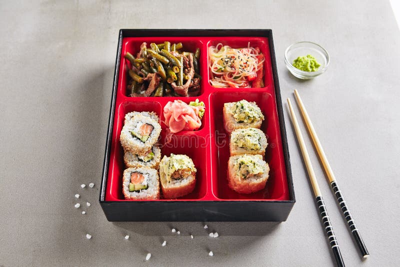 Fresh Food Portion in Japanese Bento Box