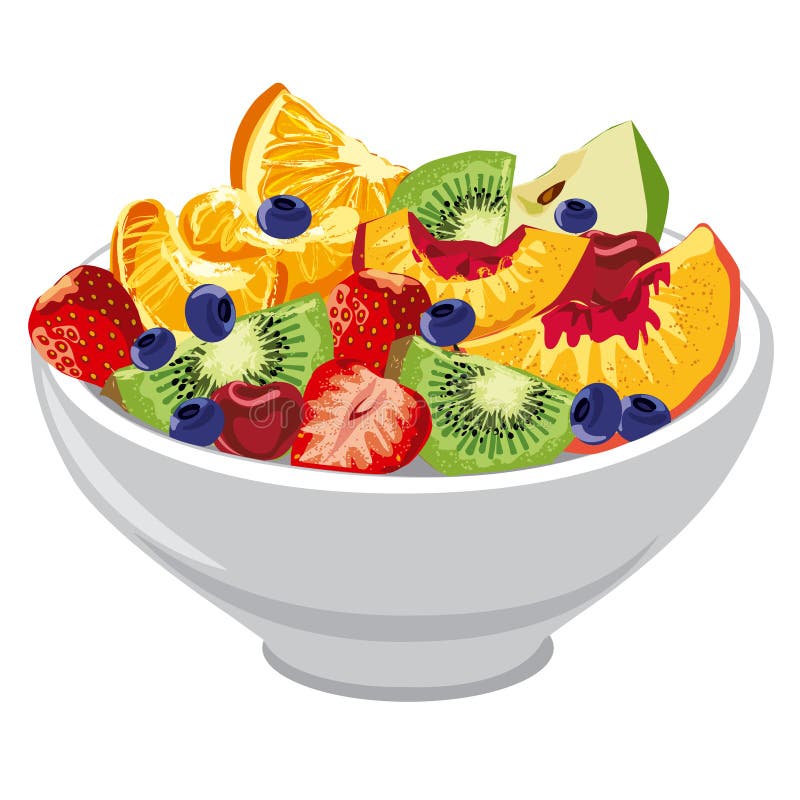 Salad From Fruit And Berries Stock Vector Illustration of beautiful