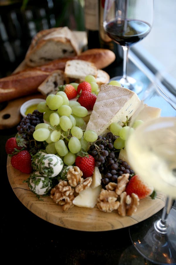 Fresh Fruit and Cheese Platter Stock Image Image of wine, strawberry