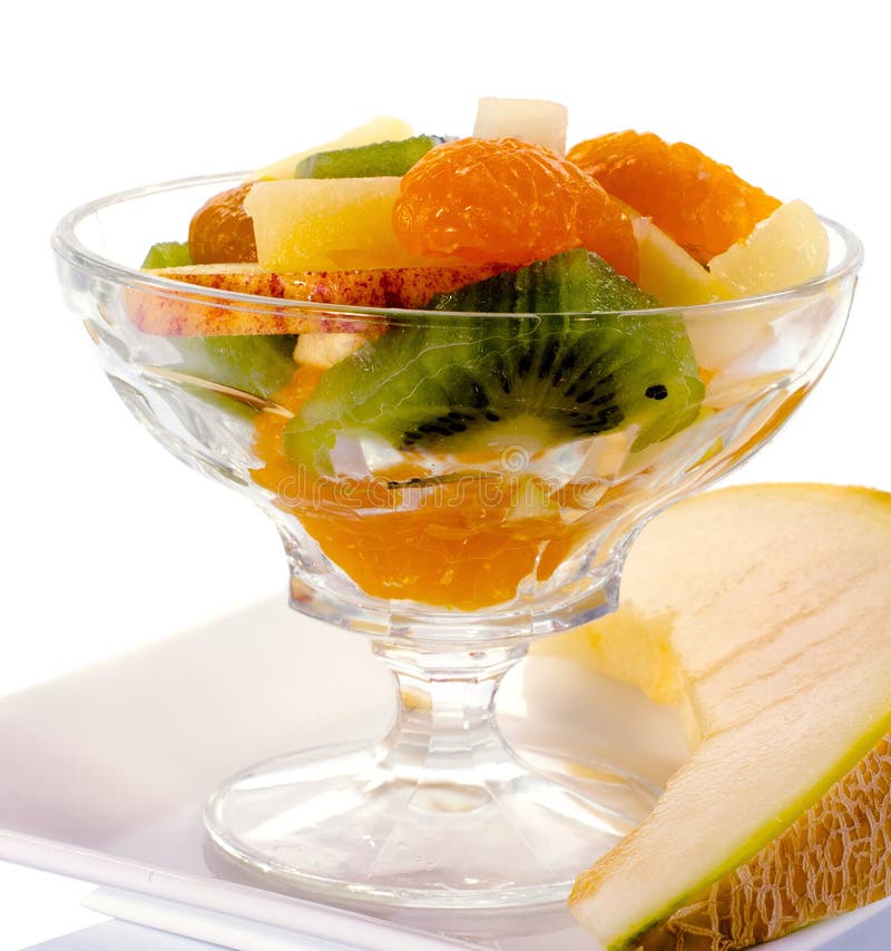 Fresh fruit cocktail stock photo. Image of sliced, yellow 64877034