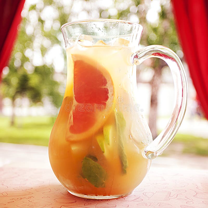 Fresh fruit cocktail juice stock image. Image of leaf 31583607