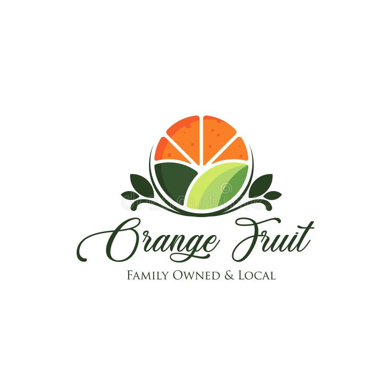 Fresh Fruit Logo Template Vector. Fresh Orange Fruit Logo Template