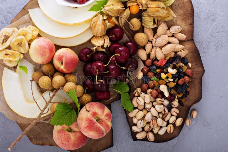 Fresh fruit and nut platter