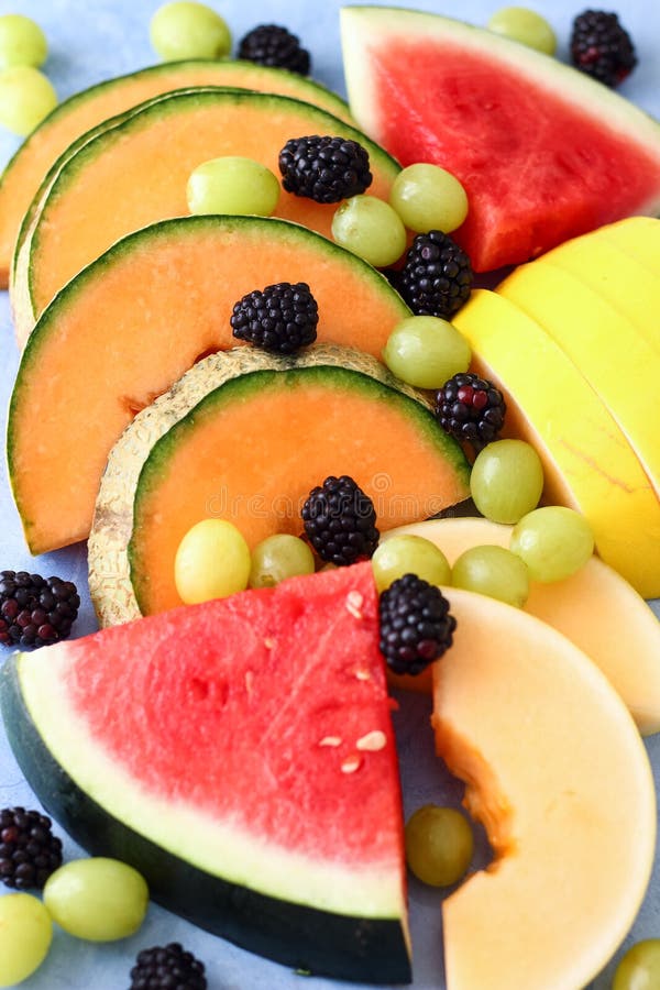 Fresh Fruit Salad Ingredients Stock Photo Image of cantaloupe