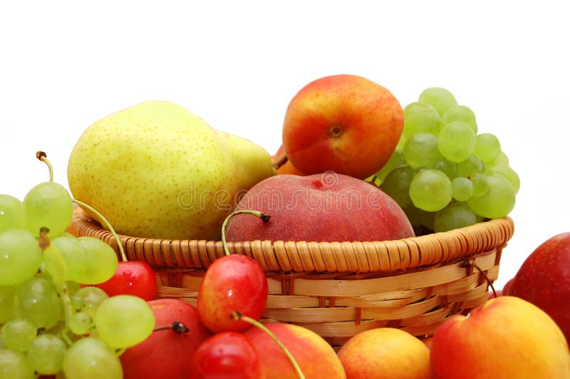 Fresh fruit in a wattled basket