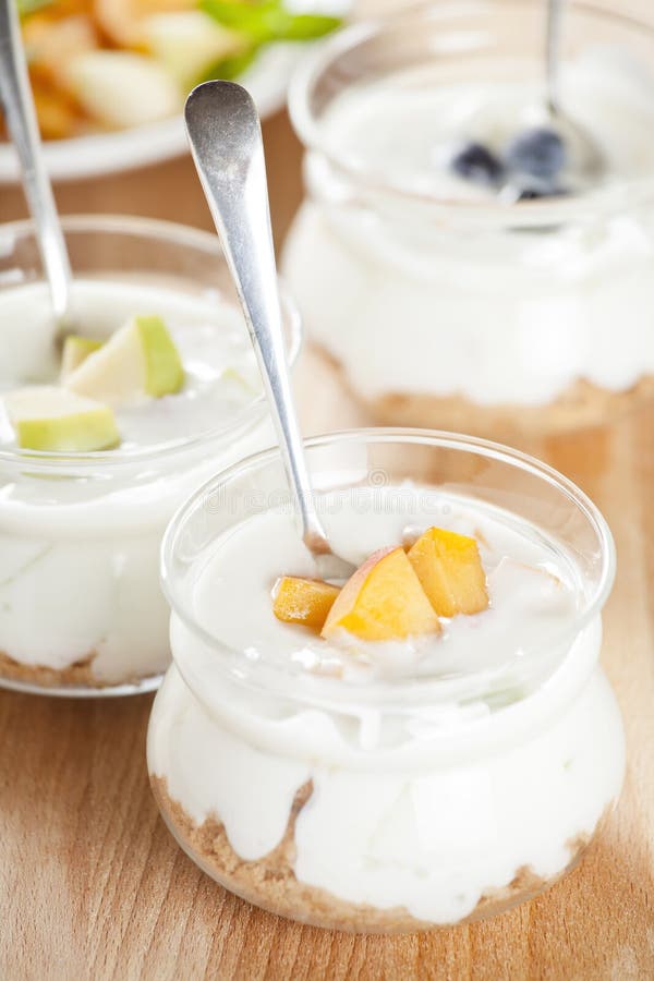 Fresh Fruit Yoghurts stock image. Image of food, fruit 25901643