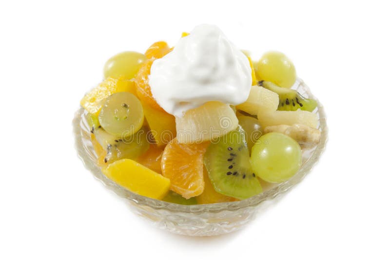 Fresh Fruits Dessert with Whipped Cream Stock Photo Image of health