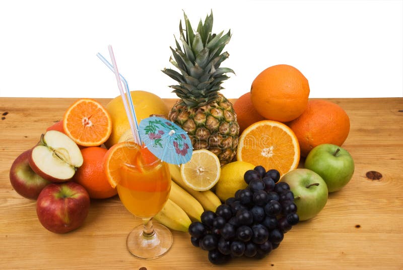 Fresh fruits and juice