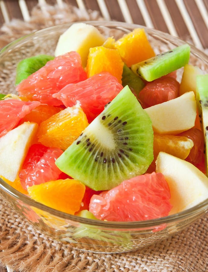 Bowl of fruit salad stock photo. Image of salad, fruit 17464966