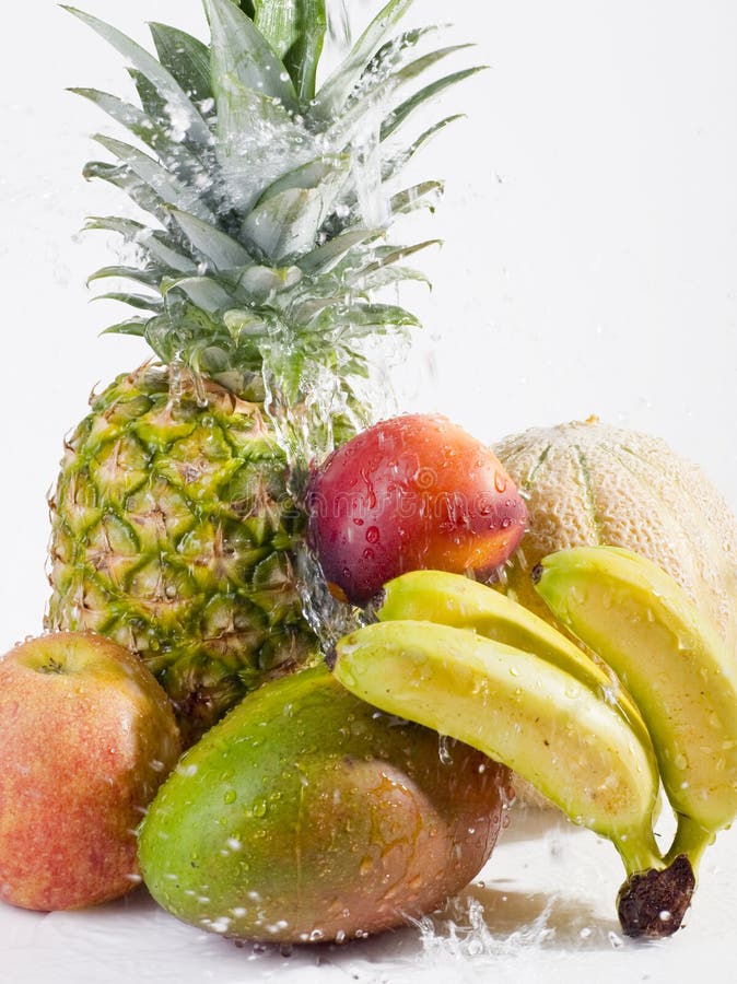 Fresh Fruits with Water Splash Stock Image Image of dieting, cantaloupe 14714689