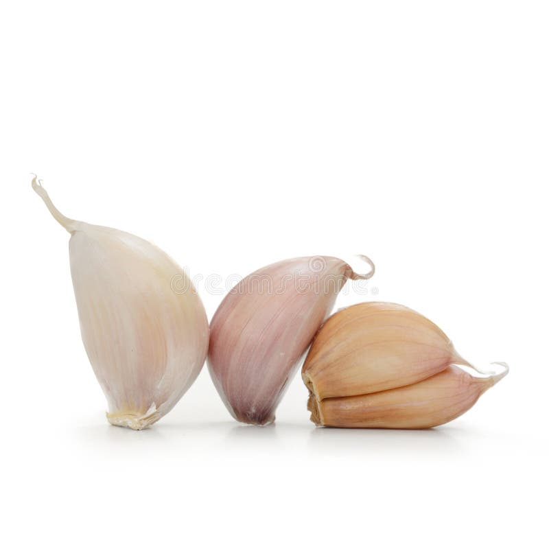 Fresh garlic isolated on white background (Herb) royalty free stock photo