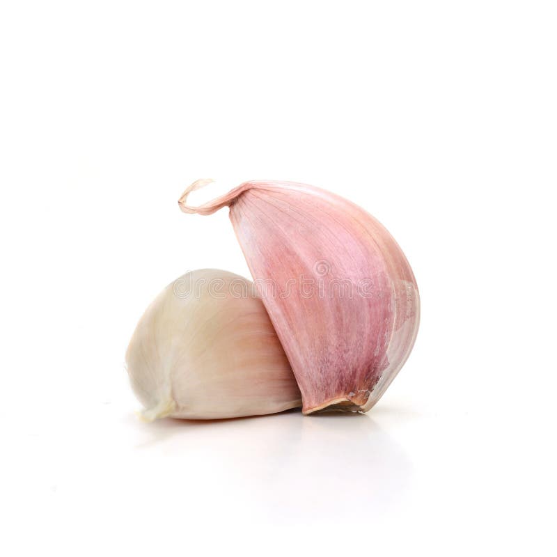 Fresh garlic isolated on white background (Herb) stock images
