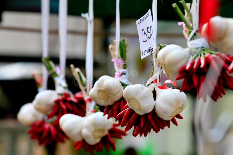 Fresh garlic and peppers