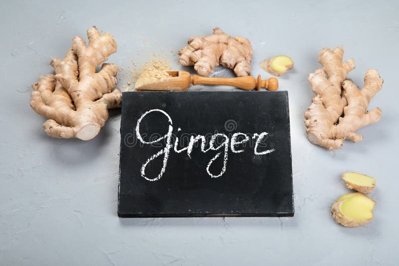 Fresh Ginger Root and Ginger Powder Stock Photo Image of spice