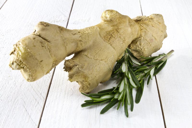 Fresh ginger and rosemary stock image. Image of medicine 28674355