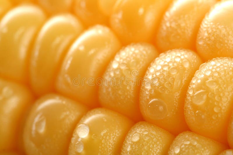 Fresh grains of corn and dew