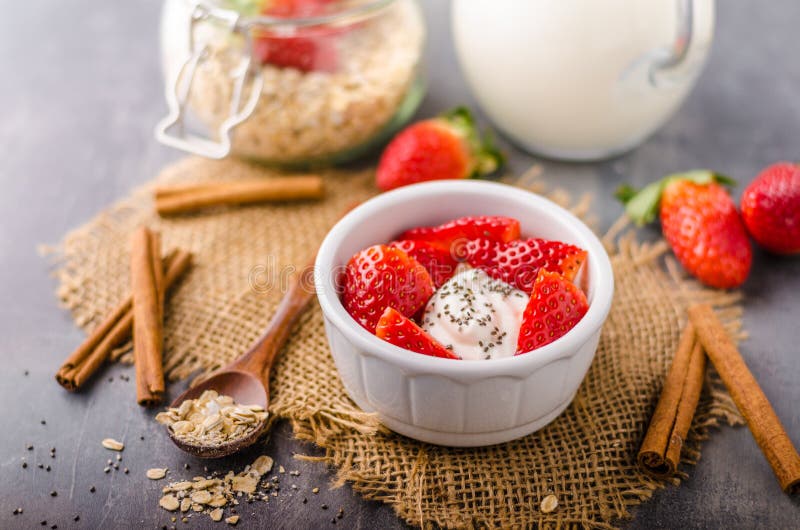 Fresh Granola with Organic Yogurt Stock Photo Image of honey