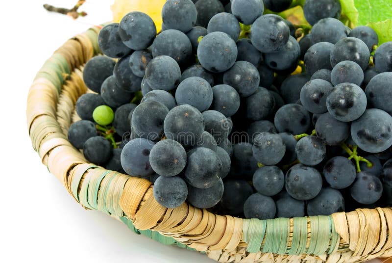 Fresh grapes in a basket