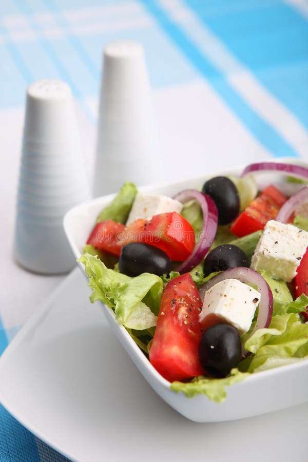 Fresh Greek salad stock image. Image of delicious, health 10850237