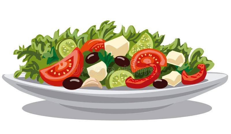 Fresh greek salad stock illustration Fresh greek salad stock illustration