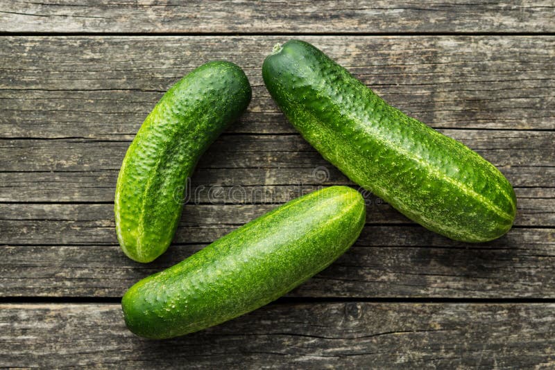 Fresh green cucumbers.