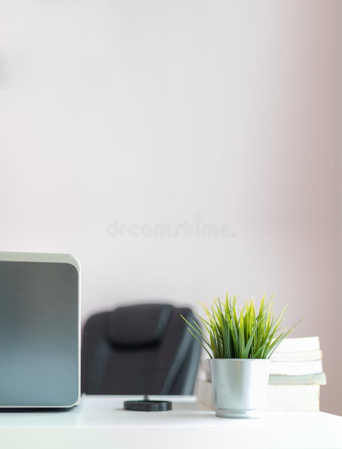 Fresh Green Grass on the Office Desk with Copy Space Stock Image
