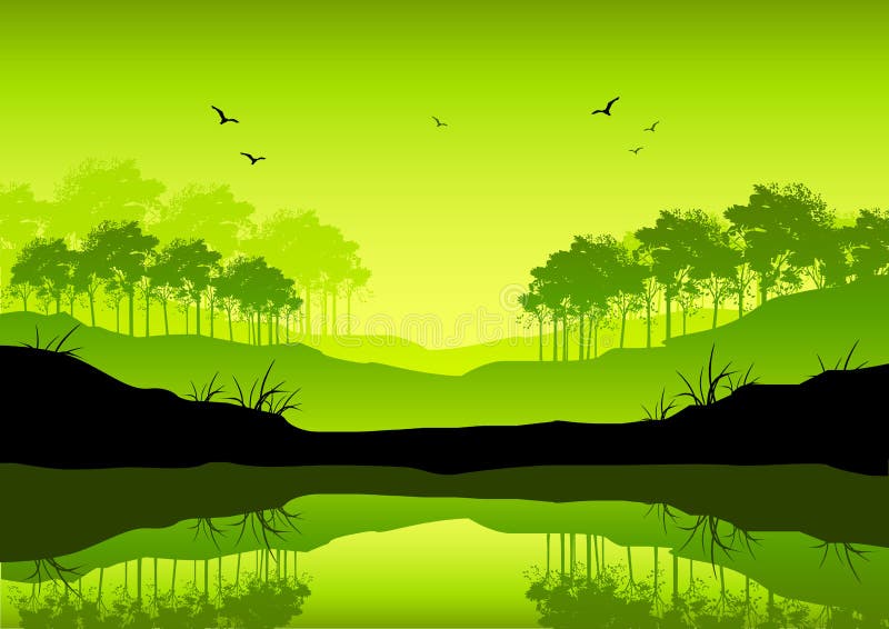 Fresh Green Landscape royalty free illustration